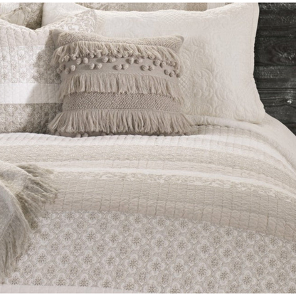 Lola Ivory and Taupe Quilt