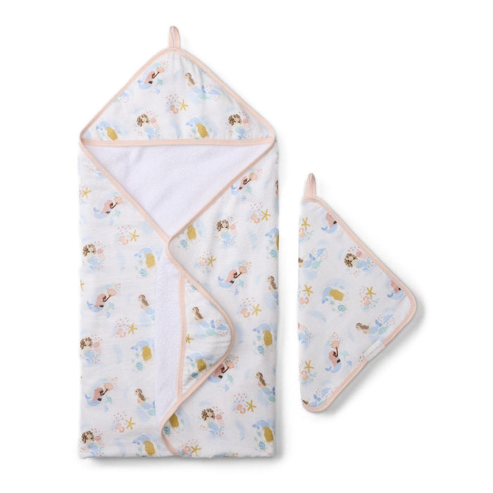 Loulou Lollipop Hooded Towel Set - Mermaids-TWMER-Pumpkin Pie Kids Canada