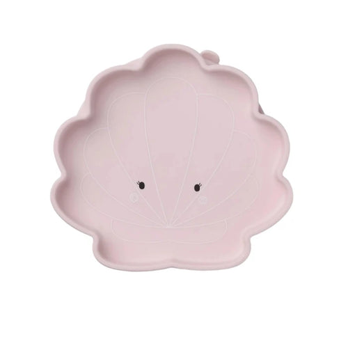 Loulou Lollipop Silcone Snack Plate - Seashell-SPL-008-SPK-Pumpkin Pie Kids Canada