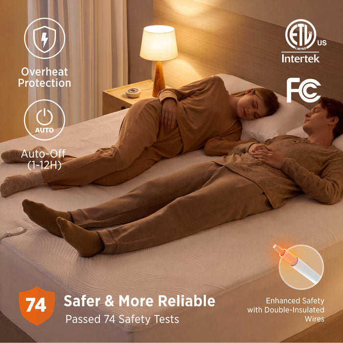 Luxury Jacquard Heated Mattress Pad