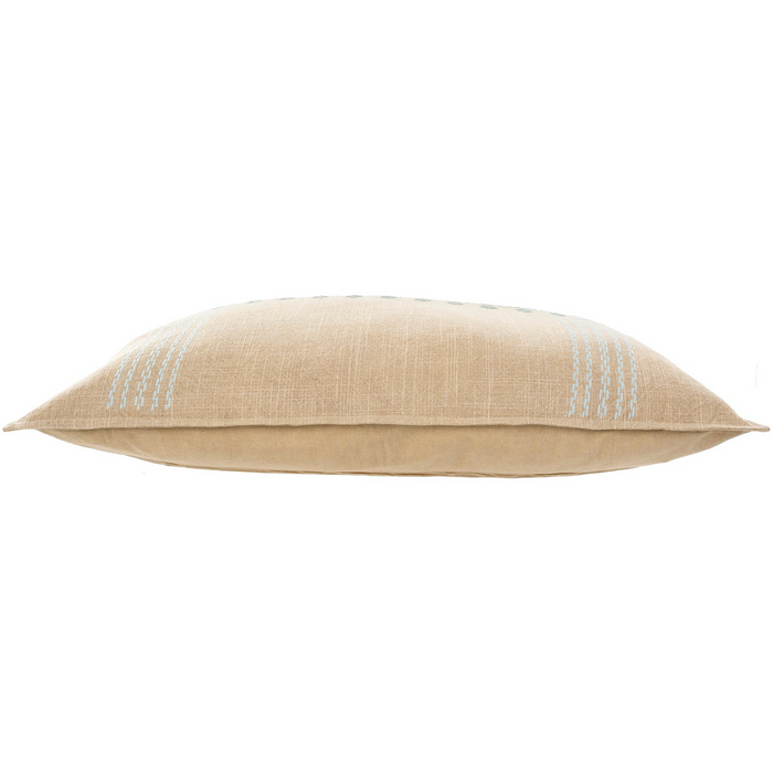 Mekhi Embroidered Lumbar Pillow Blue