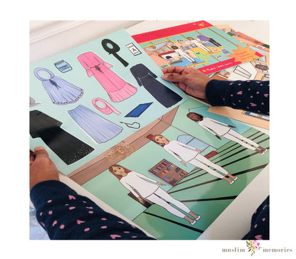 Muslimah Dress-up Activity, Reusable activity set stickers Muslim Memories