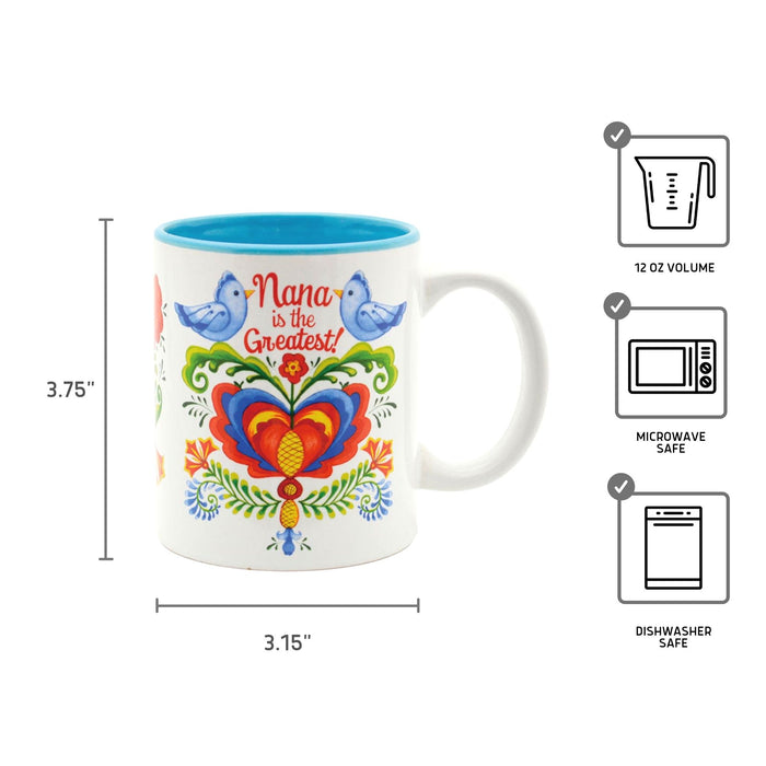 "Nana is the Greatest" / Bird Design Coffee Mug