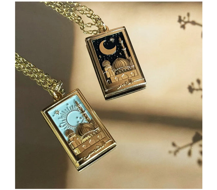Necklace - As Shams & Al Qamar Sun and Moon Necklaces HUDHUD CREATIONS