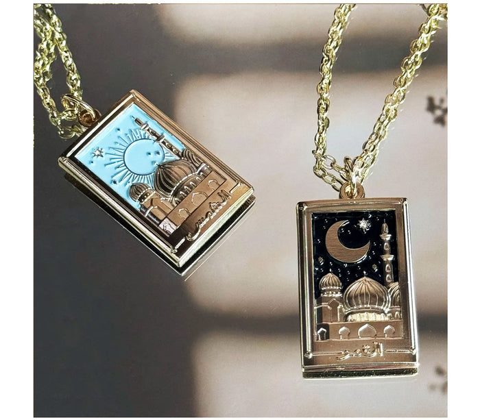 Necklace - As Shams & Al Qamar Sun and Moon Necklaces HUDHUD CREATIONS