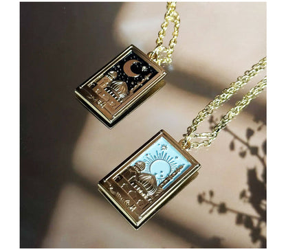 Necklace - As Shams & Al Qamar Sun and Moon Necklaces HUDHUD CREATIONS