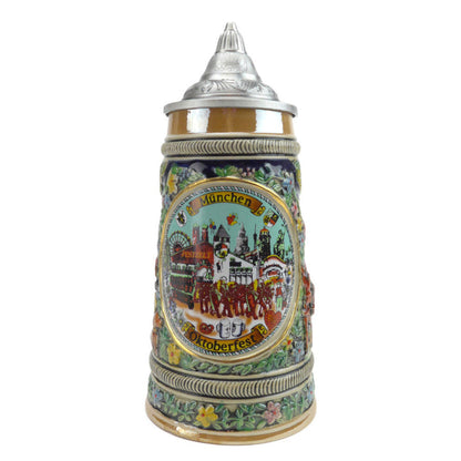 Oktoberfest Beer Stein with Lid - ScandinavianGiftOutlet