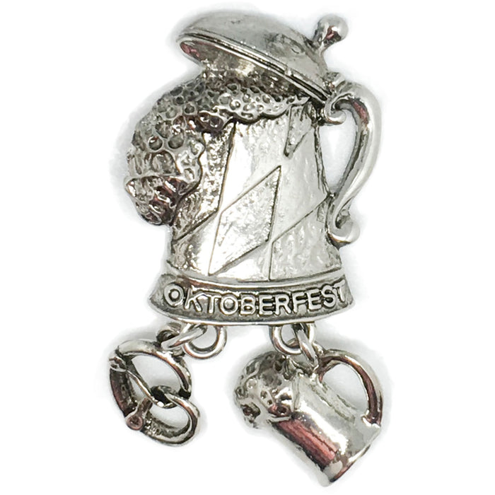 "Oktoberfest" Metal Hat Pin with German Beer Stein & Charms