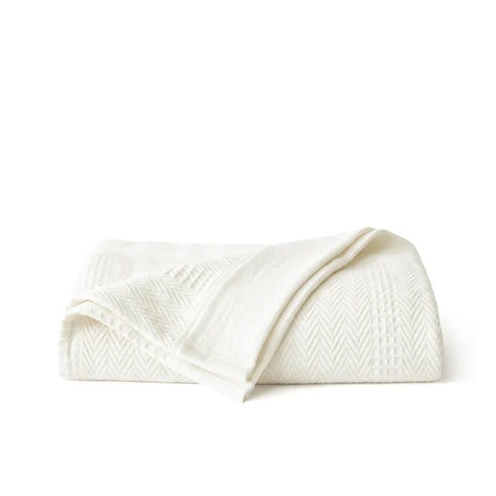 Organic Cotton Waffle Herringbone Blanket