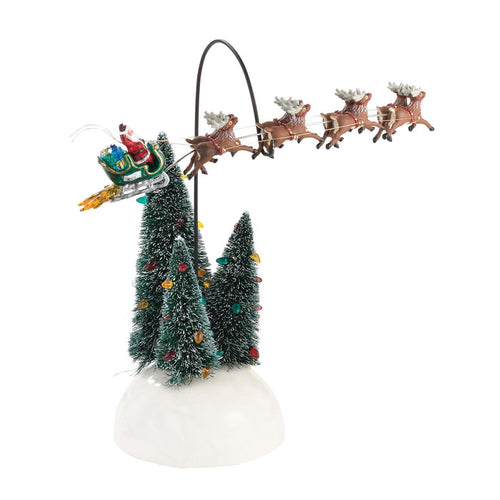 Original Snow Village | Animated Flaming Sleigh | Village Figures