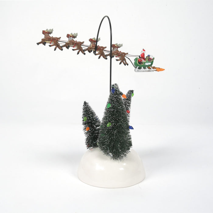 Original Snow Village | Animated Flaming Sleigh | Village Figures
