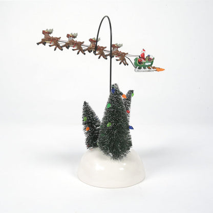 Original Snow Village | Animated Flaming Sleigh | Village Figures