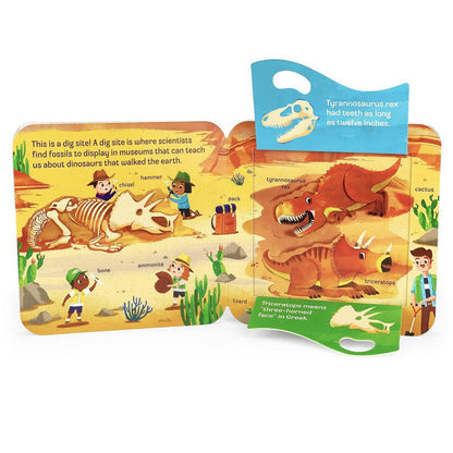 Peek-A-Flap Dino Board Book-9781646380428-Pumpkin Pie Kids Canada