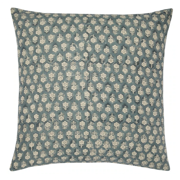Peter Blockprint Cushion - Teal