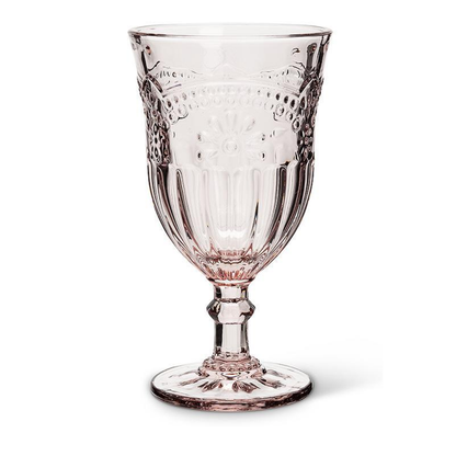 Pink Flower Wine Glass
