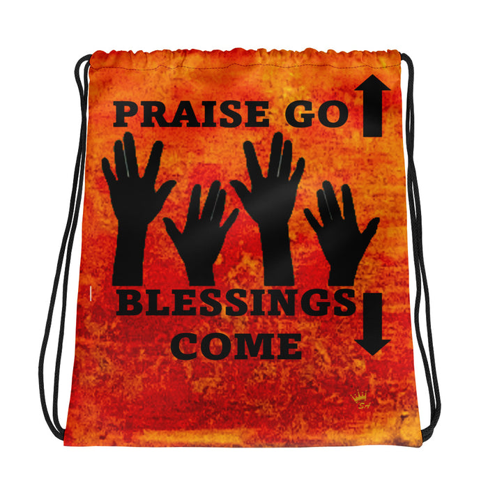 Praises Go Up Drawstring bag