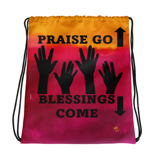Praises Go Up Drawstring bag