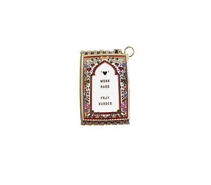 Prayer Mat Keyrings | Work Hard, Pray Harder Quote Lovin'