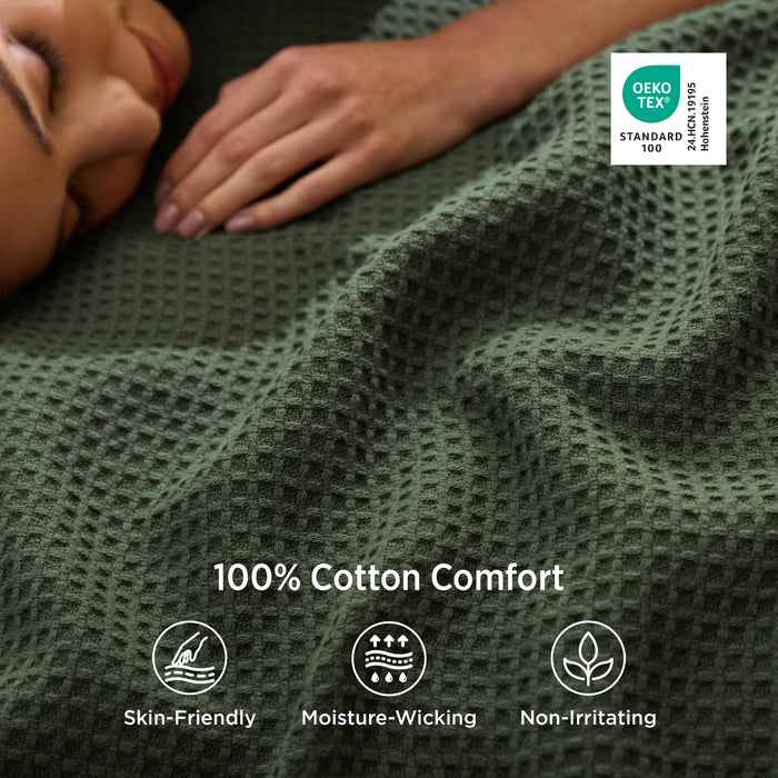 Pure Cotton Basket Weave Blanket
