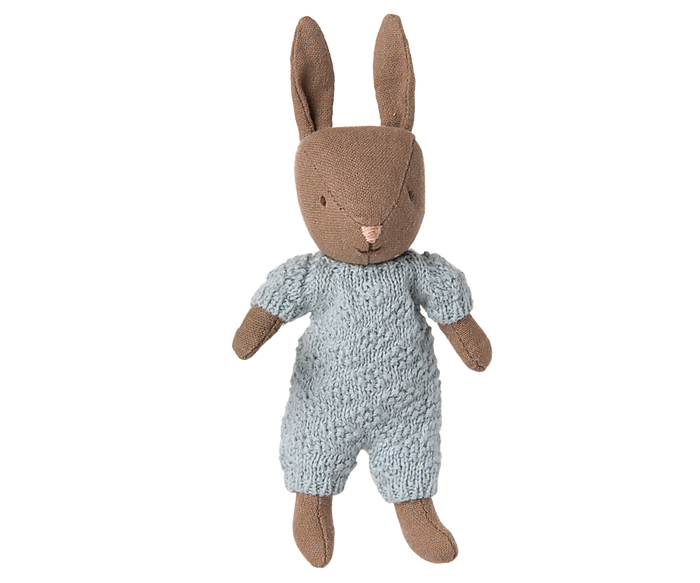 Rabbit, Micro - Brown - Blue knitted suit