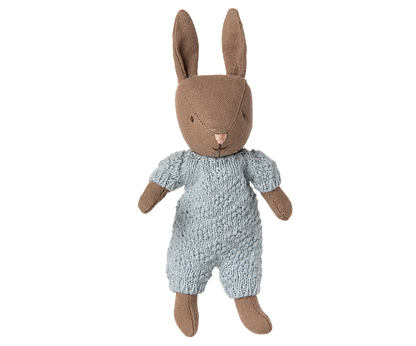 Rabbit, Micro - Brown - Blue knitted suit