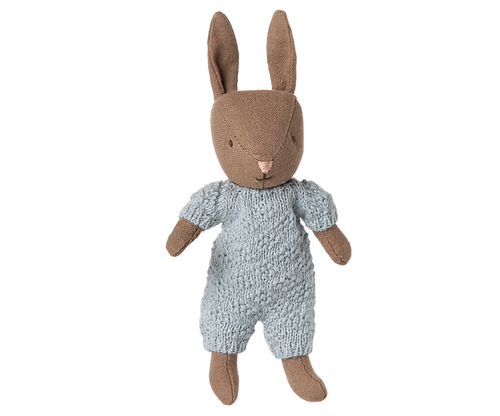 Rabbit, Micro - Brown - Blue knitted suit