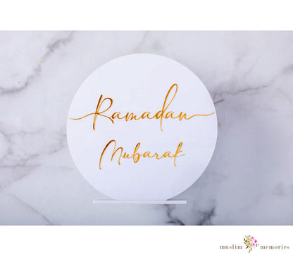 Acrylic Ramadan Mubarak Stand Amasi Decor