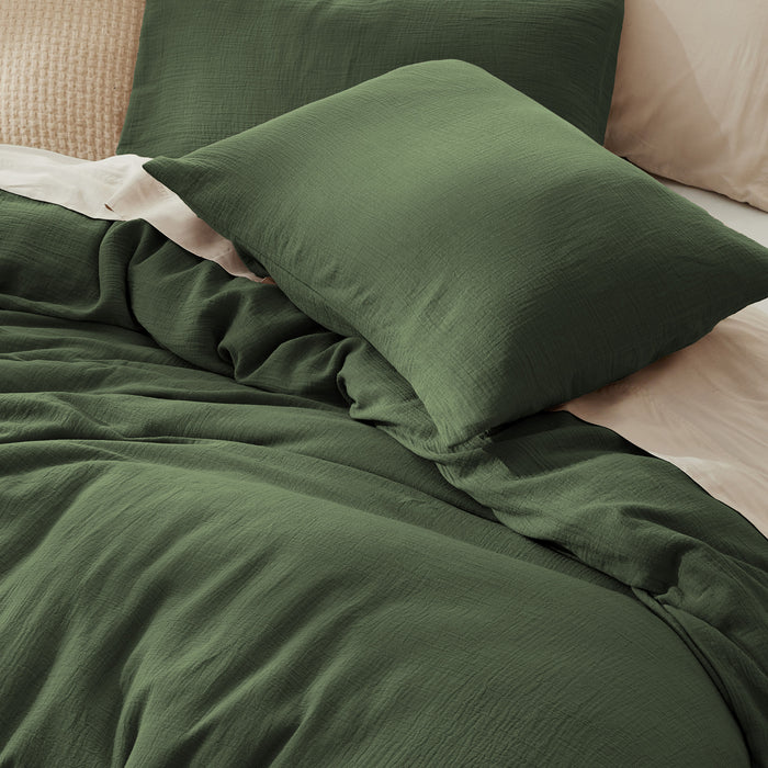 Rayon From Bamboo Cotton Muslin Duvet Cover Set