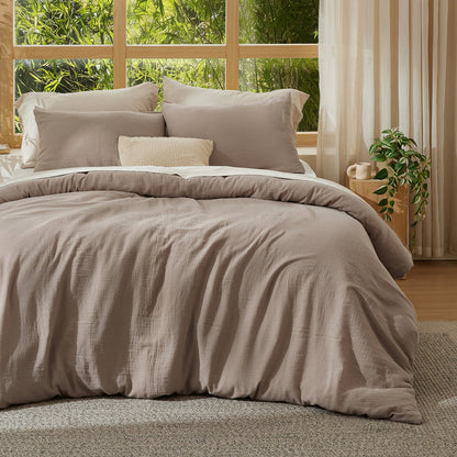 Rayon From Bamboo Cotton Muslin Duvet Cover Set