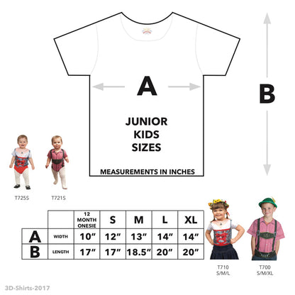 Realistic Costume Youth Lederhosen Faux Shirt - ScandinavianGiftOutlet