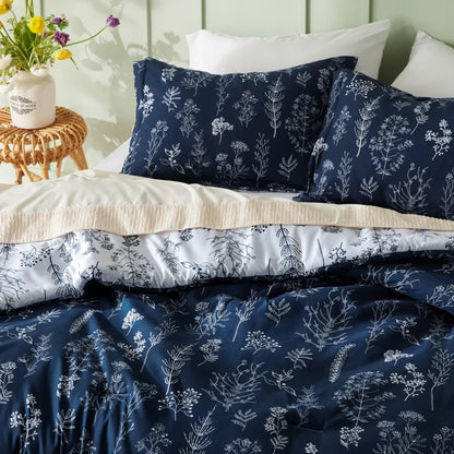 Reversible Floral Print Comforter Set