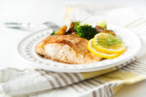 Roasted Red Fish, Potatoes and Brocolli