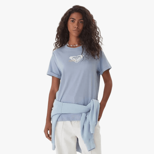 Roxy Womens Ocean Regular Corpo Short Sleeve Tee Blue Blizzard | Roxy