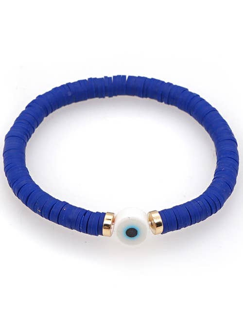 Royal Blue Resin Eye Bead Bracelet