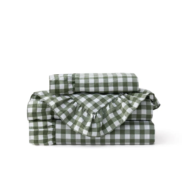 Olive Green Gingham / Queen