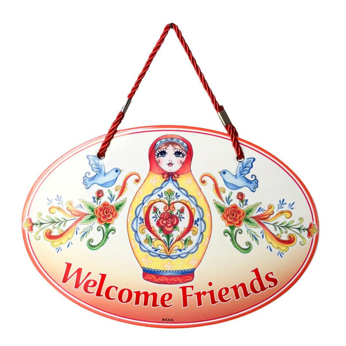 Russian Nesting Doll Welcome  Door Sign - ScandinavianGiftOutlet