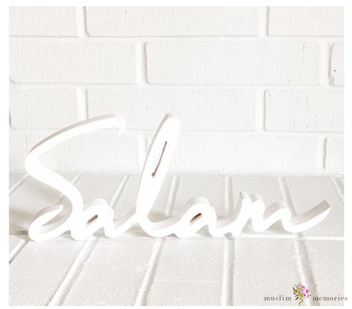 "Salam" Wooden Word Art Muslim Memories