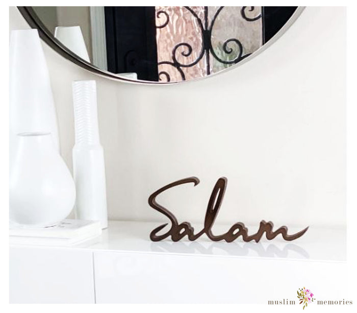 "Salam" Wooden Word Art Muslim Memories