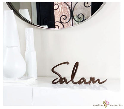 "Salam" Wooden Word Art Muslim Memories
