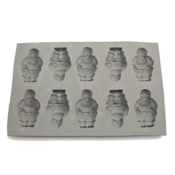 Santa Claus Rubber Candy Mold (10 Cavity)