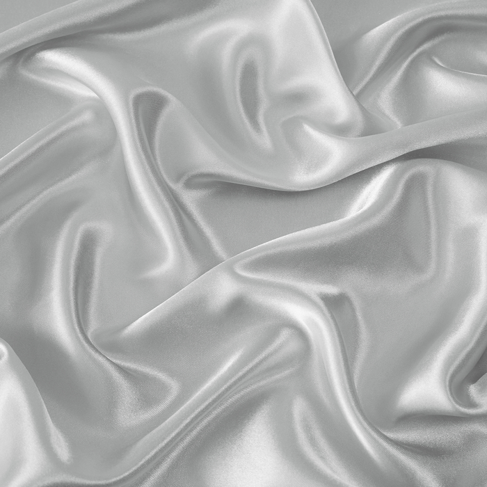 GentleSoft pale silver satin fabric texture, showcasing smooth, lustrous, silk-like quality for sheet sets.