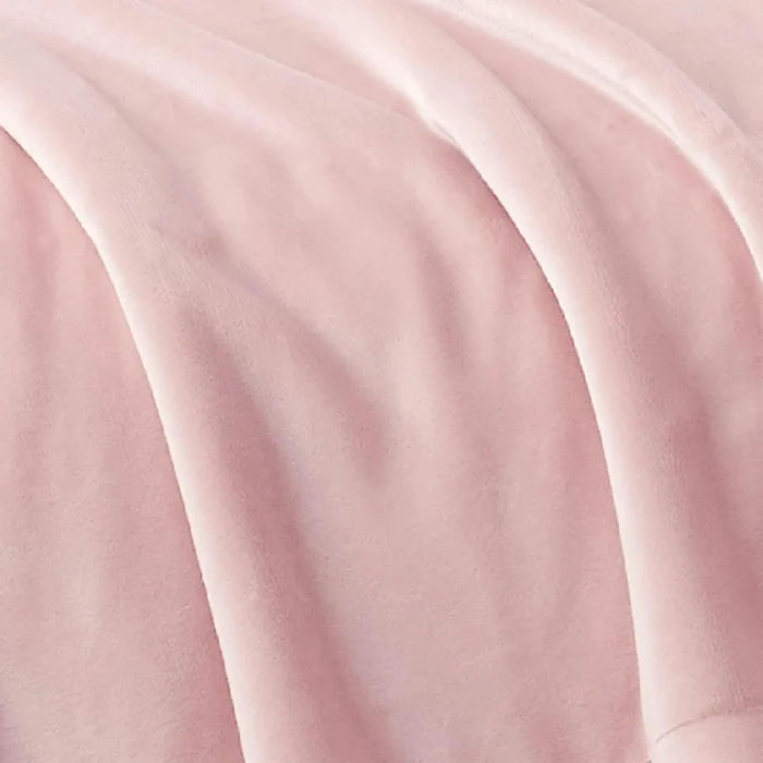 Light pink GentleSoft Sherpa Fleece Blanket texture and soft plush material.