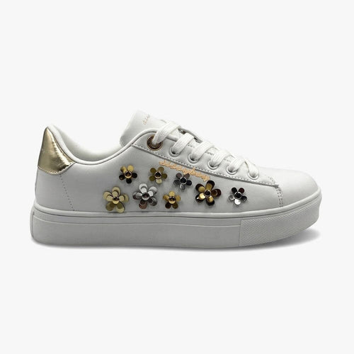 Sissy Boy Womens Tinley Sneakers 3D Flower Sneaker White | Sissy Boy
