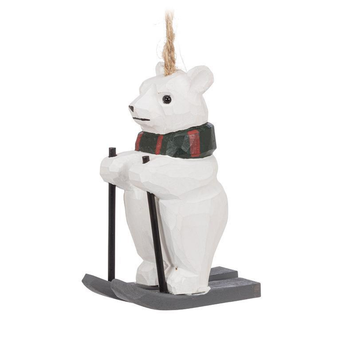 Skiing Polar Bear Ornament