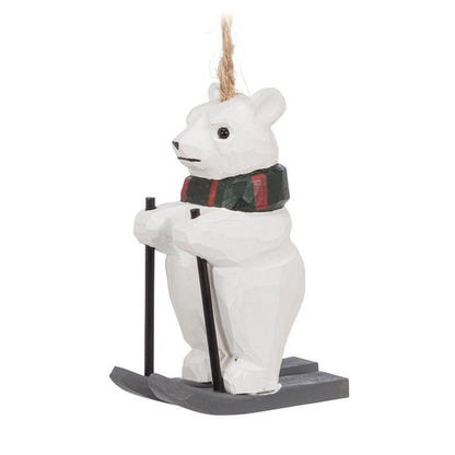 Skiing Polar Bear Ornament