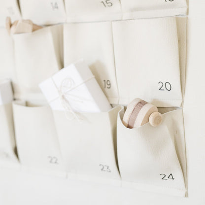 Ivory (on sale)@detail of small ivory advent calendar pockets