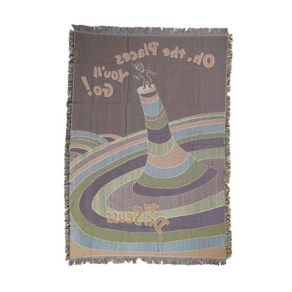 Snowpinions | Oh The Places Book Blanket | Blanket