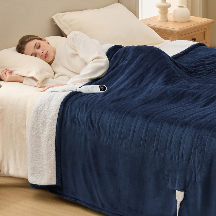 Solid Flannel Heated Blanket