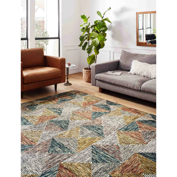 Spectrum Rug in Lagoon/ Spice