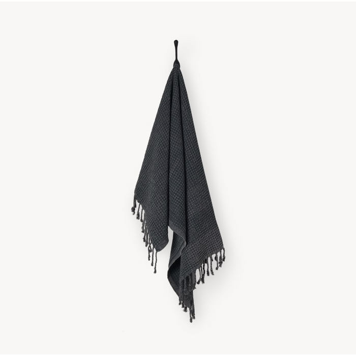 Stonewashed Waffle Hand Towel - Charcoal